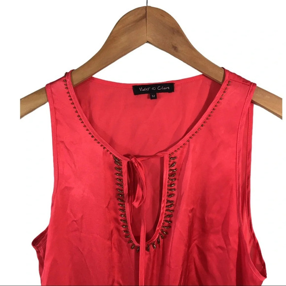 WS467 Violet & Claire Tie Dye Sheer Blouse Top M - Picture 3 of 3